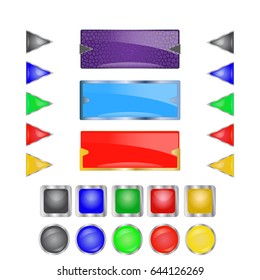 Set of glossy button icons.