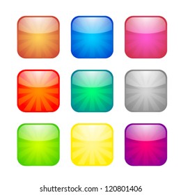 Set of glossy button icons for design