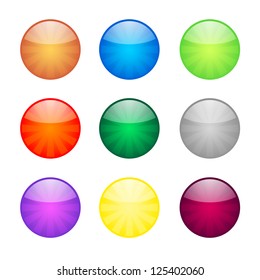 Set of glossy button icons for design