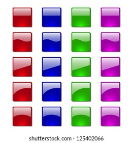 Set of glossy button icons for design