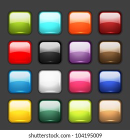 Set Of Glossy Button Icons For Your Design