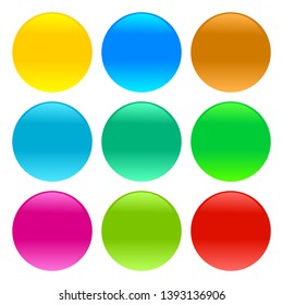 Set of glossy button icons for your design with many colour
