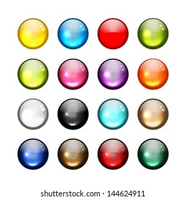 Set of glossy button icons for your design
