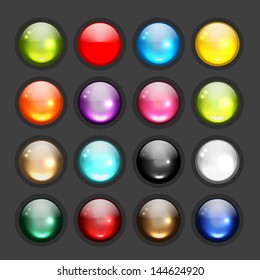 Set of glossy button icons for your design