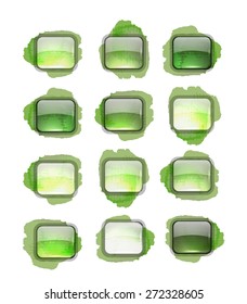 Set of glossy button icons for your design. Vector illustration