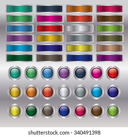 Set of glossy button icons for your design