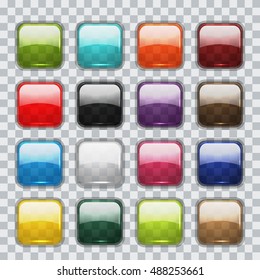 Set of glossy button icons for your design