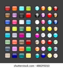 Set of glossy button icons for your design