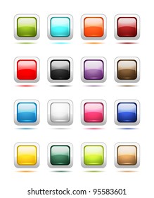 Set of glossy button icons for your design