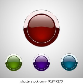a set of glossy buttons