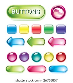 Set of glossy buttons for design