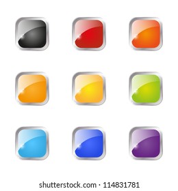 Set of glossy buttons isolated on white