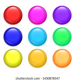 set of glossy buttons vector design elements on white background
