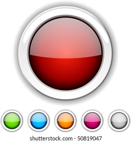 Set of glossy buttons. Vector illustration.