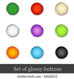 Set of glossy buttons. Vector illustration
