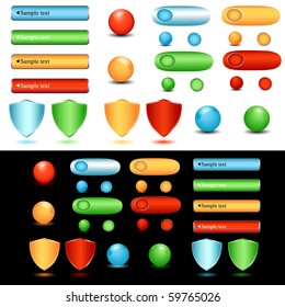 Set of glossy buttons. vector illustration