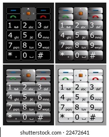 set of glossy cell keyboard