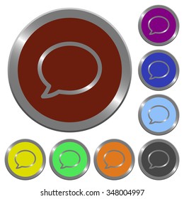 Set of glossy coin-like color chat bubble buttons. Arranged layer structure.