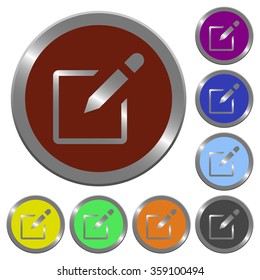 Set of glossy coin-like color editbox buttons.