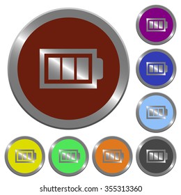Set of glossy coin-like color full battery buttons.
