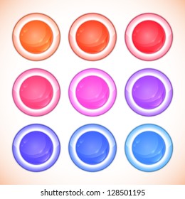 set of glossy colorful buttons