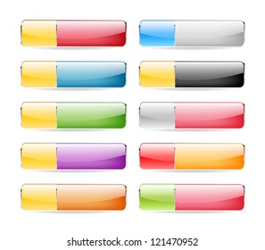 A set of glossy colorful web buttons