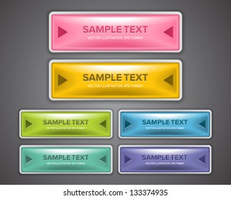 A set of glossy and colorful web buttons for website design purpose.