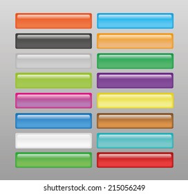 Set of glossy colorful web buttons. 