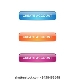 Set of Glossy Create Account Buttons