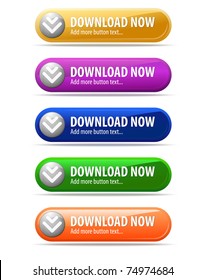 Set of glossy download button