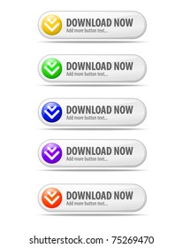 Set of glossy download button