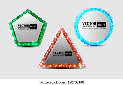set glossy download button, icon,speech / vector