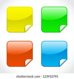 Set of glossy file icons - illustration