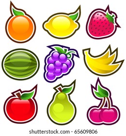 Set of Glossy Fruits