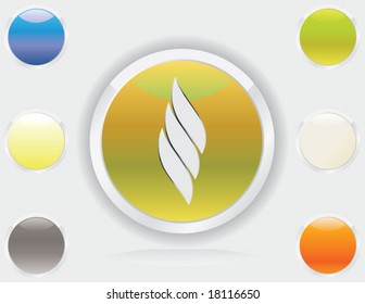 set of glossy glass and chrome web buttons with icons and design elements