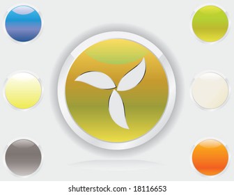 set of glossy glass and chrome web buttons with icons and design elements