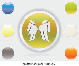 set of glossy glass and chrome web buttons with icons and design elements