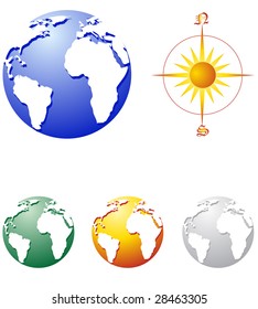 Set of glossy globes