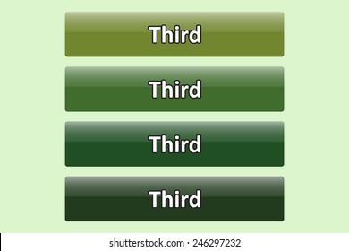 Set of glossy green buttons for web site. button for a site. Third. Vector illustration, EPS 10
