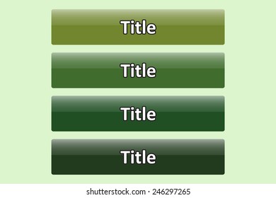 Set of glossy green buttons for web site. button for a site. Title. Vector illustration, EPS 10