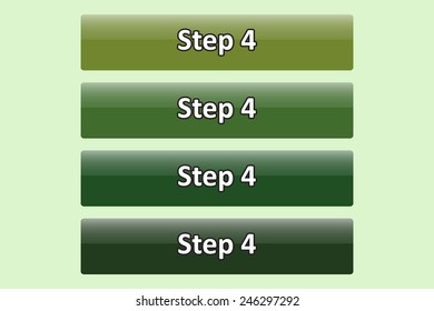 Set of glossy green buttons for web site. button for a site. Step. Vector illustration, EPS 10