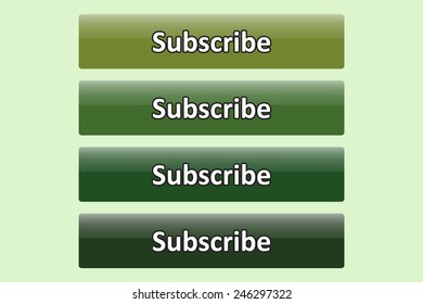 Set of glossy green buttons for web site. button for a site. Subscribe. Vector illustration, EPS 10