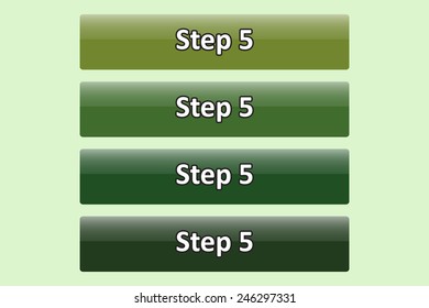 Set of glossy green buttons for web site. button for a site. Step. Vector illustration, EPS 10