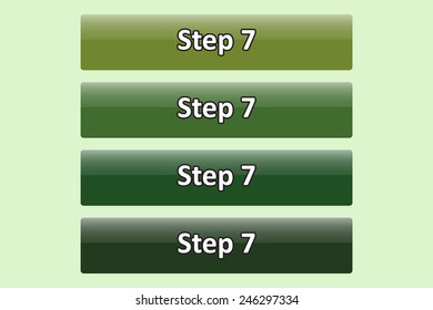 Set of glossy green buttons for web site. button for a site. Step. Vector illustration, EPS 10