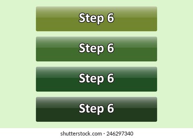 Set of glossy green buttons for web site. button for a site. Step. Vector illustration, EPS 10