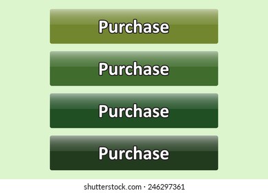 Set of glossy green buttons for web site. button for a site. Purchase. Vector illustration, EPS 10