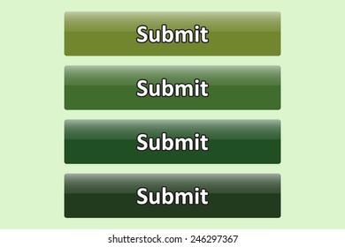 Set of glossy green buttons for web site. button for a site. Submit. Vector illustration, EPS 10