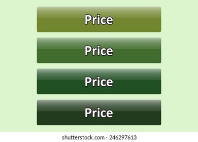 Set of glossy green buttons for web site. button for a site. Price. Vector illustration, EPS 10