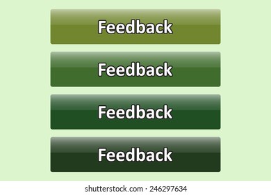 Set of glossy green buttons for web site. button for a site. Feedback. Vector illustration, EPS 10