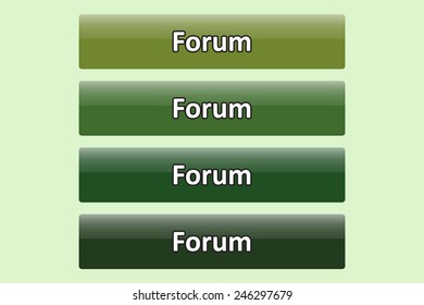 Set of glossy green buttons for web site. button for a site. Forum. Vector illustration, EPS 10
